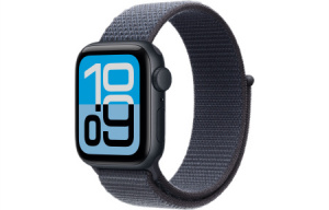 Apple Watch SE 3, 44 mm - Midnight Aluminum Case with Anchor Blue Sport Loop