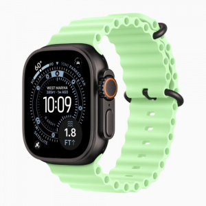 Apple Watch Ultra 3 49mm Ocean Band - Black Titanium Case with Neon Green Ocean Band