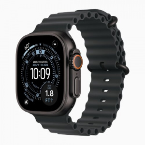 Apple Watch Ultra 3 49mm  Ocean Band - Black Titanium Case with Black Ocean Band